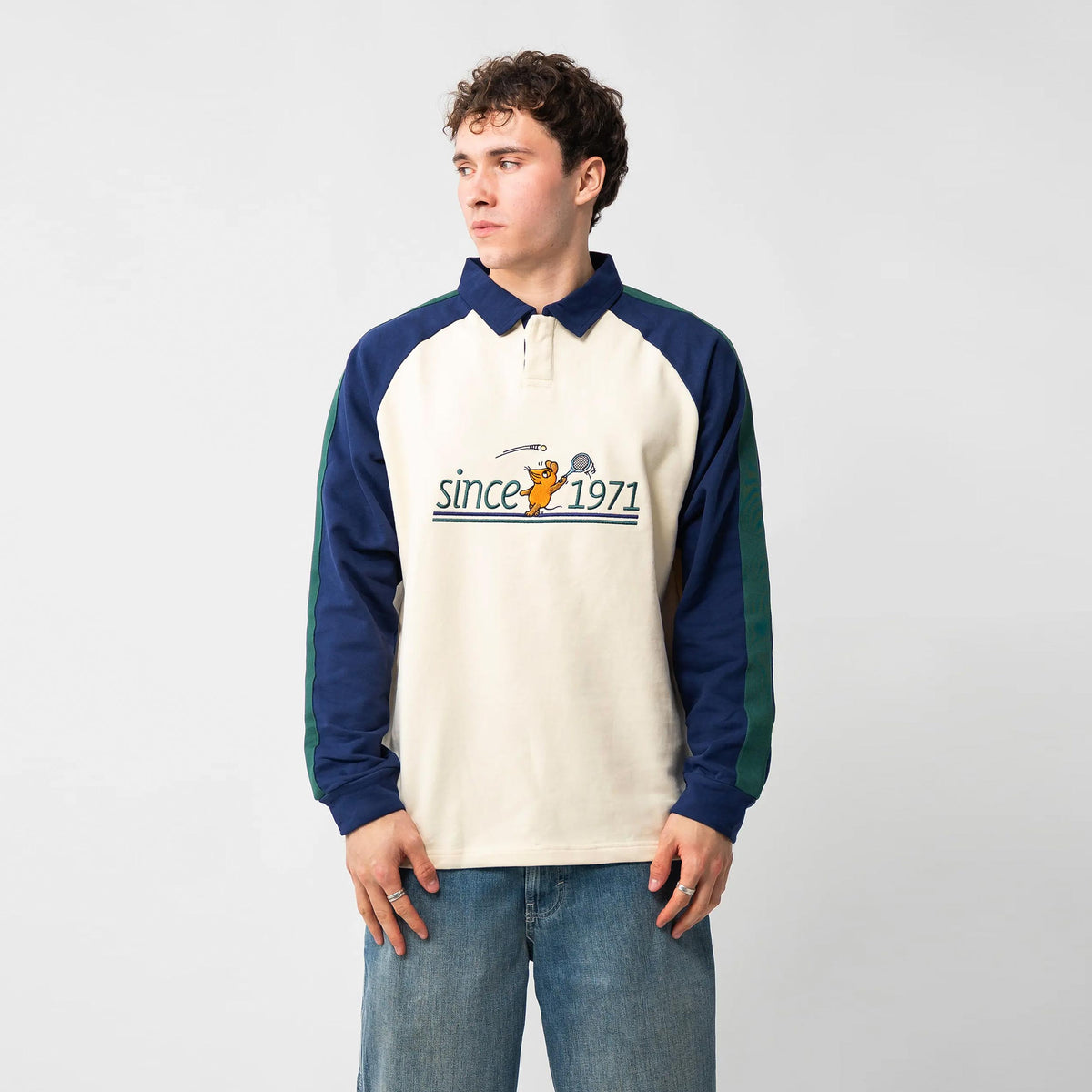 Lobster & Lemonade Maus Tennis – ’63 Rugby Mikina Unisex - krémová, vícebarevné