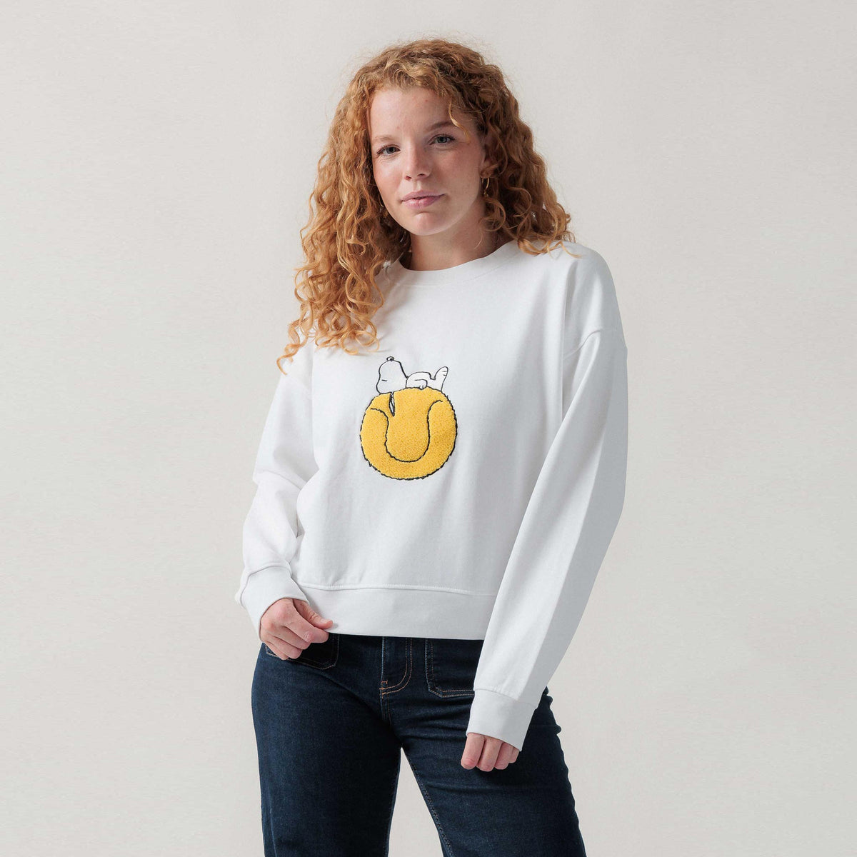 Lobster & Lemonade Snoopy Tennisball – '90 Short Mikina Unisex - bílá
