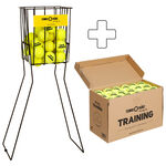 Tenisové Míče Tennis-Point Training 72 Bälle im Beutel (drucklos) plus Ballkorb