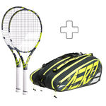 Sada Raket Babolat 2x Pure Aero Team plus Schlägertasche