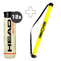 18 Dosen Instinct 4er plus Tennis-Point Ballsammelröhre