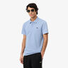 Ribbed Collar Polo P&oacute;lo Muži - blaugrau, b&iacute;l&aacute;