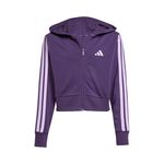 adidas Oblečení adidas 3Stripes Full-Zip Crop Tréninková bunda Dívky - fialová, šeříková