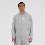 New Balance Oblečení New Balance French Terry Logo Hoodie Hoody Muži-Šedá
