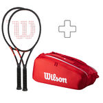 Sada Raket Wilson 2x CLASH 100L V3.0 FRM plus Schlägertasche