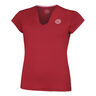 Crew V-Neck Tričko Dámy - tmavě červená, 