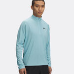 Under Armour Oblečení Under Armour Tech Textured Half-Zip S Dlouhým Rukávem Muži-Modrá