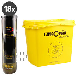 18 Dosen 4er plus Tennis-Point Balleimer