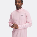 Tenisové Oblečení Under Armour Tech Textured 1/2 Zip-GRY Long-Sleeves