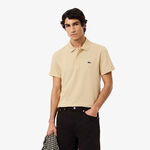 Lacoste Oblečen&iacute; Lacoste Ribbed Collar P&oacute;lo Muži - b&eacute;žov&aacute;, b&iacute;l&aacute;