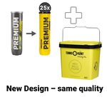 Tenisové Míče Tennis-Point 25x Premium Tennisball 4er plus Balleimer eckig