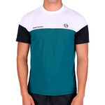 Sergio Tacchini Tenisov&eacute; oblečen&iacute; Sergio Tacchini Prave 024 PL Tričko Muži - b&iacute;l&aacute;, petrolejov&aacute;