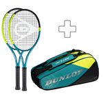 Sada Raket Dunlop 2x D TF 25 SX300 plus Schlägertasche