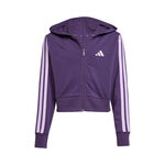 adidas Oblečení adidas 3Stripes Full-Zip Crop Tréninková bunda Dívky - fialová, šeříková