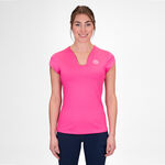 BIDI BADU Oblečení BIDI BADU Crew V-Neck Tričko Dámy-Růžová