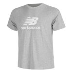 New Balance Oblečení New Balance Stacked Logo Tee Tričko Muži-Šedá