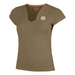 BIDI BADU Oblečení BIDI BADU Spectrum V-Neck Tričko Dámy-Hnědá