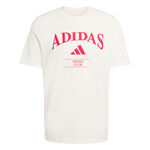 adidas Tenisov&eacute; oblečen&iacute; adidas Heritage Graphic Tee Tričko - b&iacute;l&aacute;, červen&aacute;