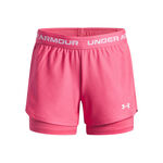 Under Armour Oblečen&iacute; Under Armour Tech Play Up 2in1 &Scaron;ortky D&iacute;vky-Růžov&aacute;,B&iacute;l&aacute;