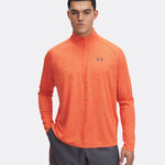 Under Armour Oblečení Under Armour Tech Textured Half-Zip S Dlouhým Rukávem Muži-Oranžová