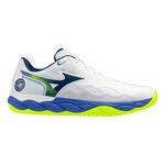 Mizuno Tenisov&aacute; obuv Mizuno Wave Enforce Court Obuv na antuku Muži - b&iacute;l&aacute;, modr&aacute;