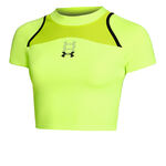 Under Armour Oblečen&iacute; Under Armour Run Anywhere Crop Běžeck&eacute; Tričko D&aacute;my-Zelen&aacute;,Čern&aacute;