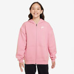 Nike Oblečení Nike Club Fleece Oversized Full-Zip Mikina S Kapucí Dívky-Růžová