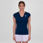 BIDI BADU Oblečen&iacute; BIDI BADU Crew V-Neck Tričko D&aacute;my-Tmavě Modr&aacute;