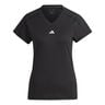 Essentials AEROREADY Train Minimal Branding V-Neck Tričko Dámy-Černá